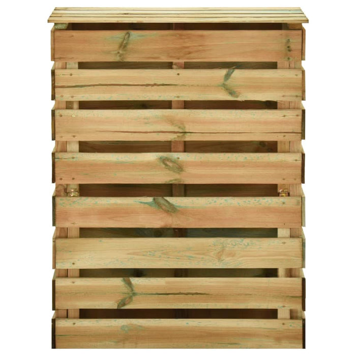 Compostor de grădină din șipci, 80x50x100 cm, lemn pin tratat - WALTI WALTI