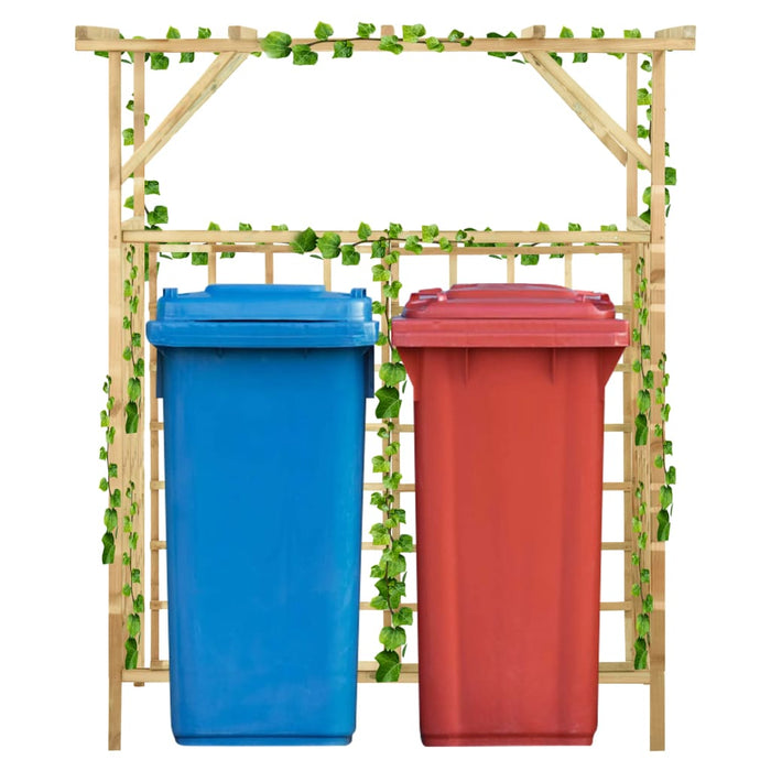 Pergolă de grădină pentru pubele duble, lemn de pin tratat - WALTI WALTI