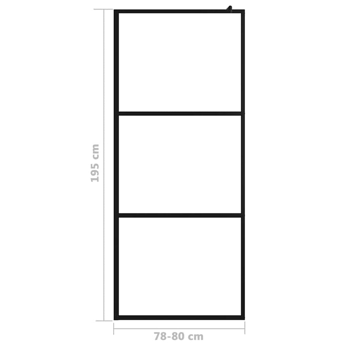 Paravan duș walk-in, negru, 80x195 cm, sticlă ESG transparentă - WALTI WALTI
