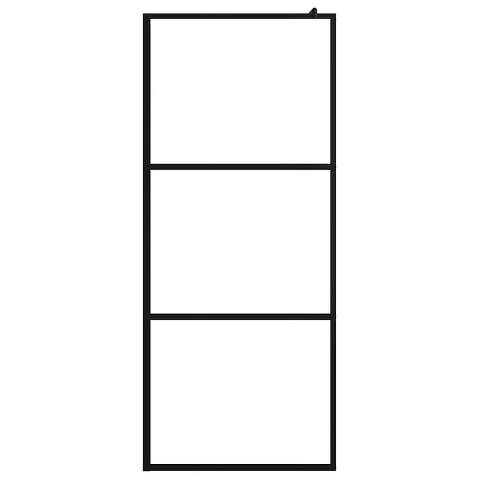 Paravan duș walk-in, negru, 90x195 cm, sticlă ESG transparentă - WALTI WALTI
