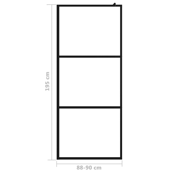 Paravan duș walk-in, negru, 90x195 cm, sticlă ESG transparentă - WALTI WALTI