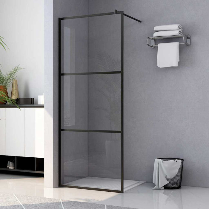 Paravan duș walk-in, negru, 100x195 cm, sticlă ESG transparentă - WALTI WALTI