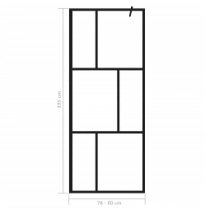 Paravan de duș walk-in, negru, 80x195 cm, sticlă securizată - WALTI WALTI