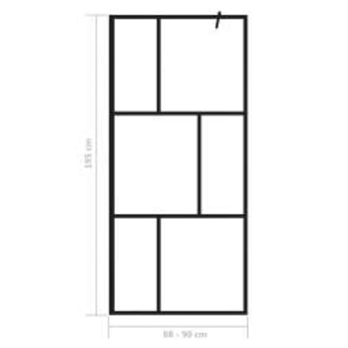 Paravan de duș walk-in, negru, 90x195 cm, sticlă securizată - WALTI WALTI