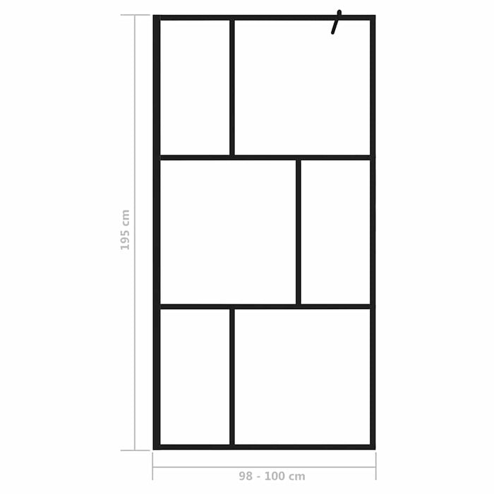 Paravan de duș walk-in, negru, 100x195 cm, sticlă securizată - WALTI WALTI