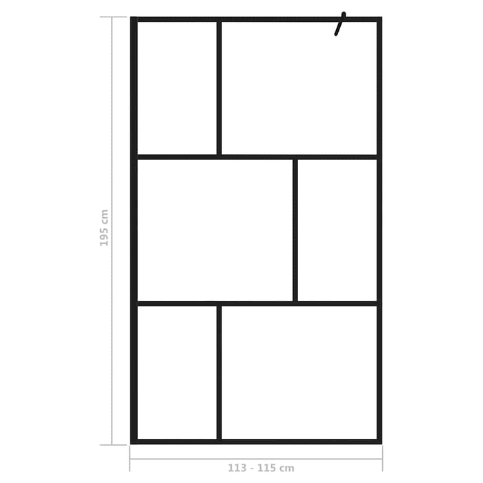 Paravan de duș walk-in, negru, 115x195 cm, sticlă securizată - WALTI WALTI