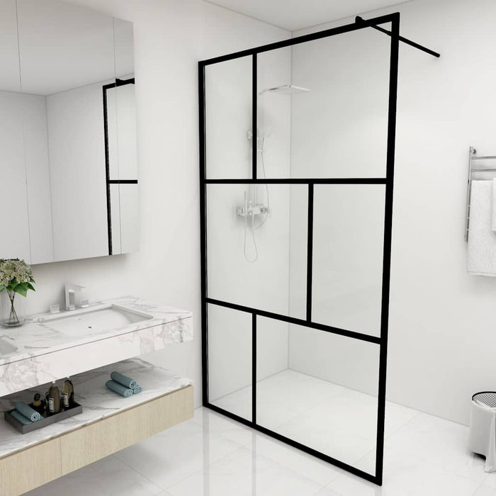 Paravan de duș walk-in, negru, 115x195 cm, sticlă securizată - WALTI WALTI