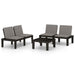 Set mobilier de grădină cu perne, 3 piese, gri, plastic - WALTI WALTI