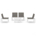 Set mobilier de grădină cu perne, 4 piese, alb, plastic - WALTI WALTI