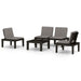 Set mobilier de grădină cu perne, 4 piese, gri, plastic - WALTI WALTI
