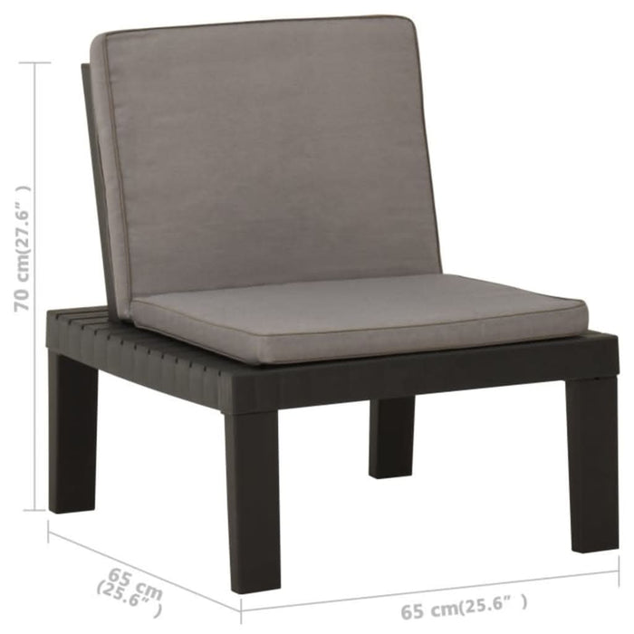 Set mobilier de grădină cu perne, 4 piese, gri, plastic - WALTI WALTI