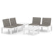 Set mobilier de grădină cu perne, 4 piese, alb, plastic - WALTI WALTI