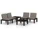Set mobilier de grădină cu perne, 4 piese, gri, plastic - WALTI WALTI