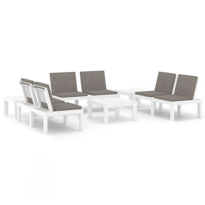 Set mobilier de grădină cu perne, 6 piese, alb, plastic - WALTI WALTI