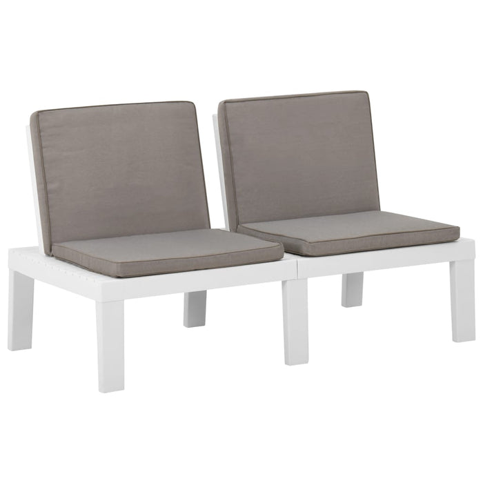 Set mobilier de grădină cu perne, 6 piese, alb, plastic - WALTI WALTI