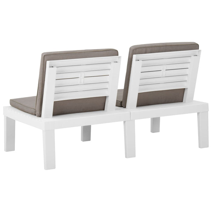 Set mobilier de grădină cu perne, 6 piese, alb, plastic - WALTI WALTI