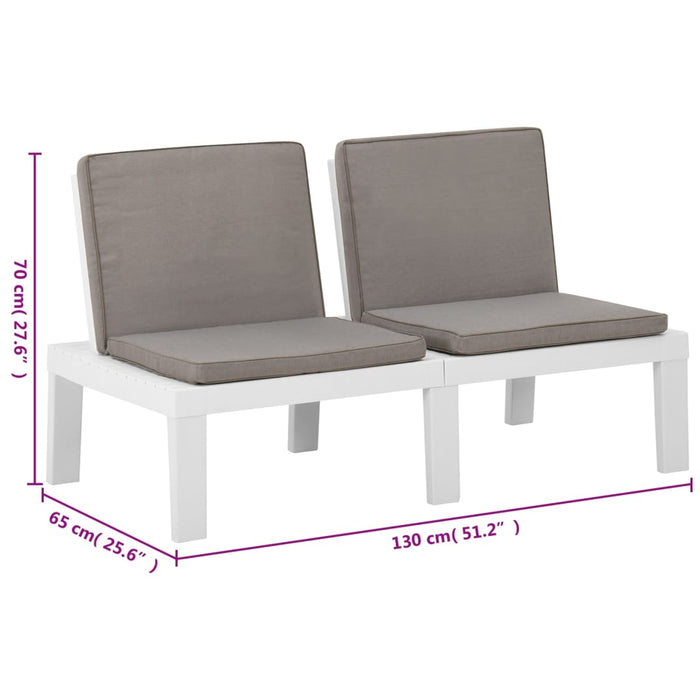 Set mobilier de grădină cu perne, 6 piese, alb, plastic - WALTI WALTI