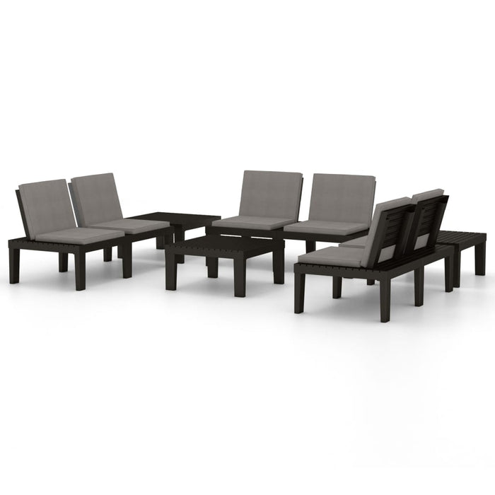 Set mobilier de grădină cu perne, 6 piese, gri, plastic - WALTI WALTI