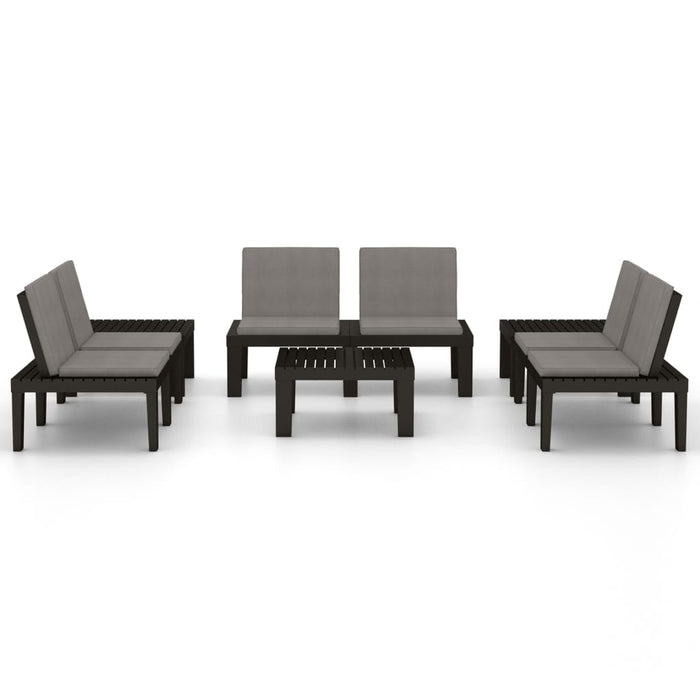 Set mobilier de grădină cu perne, 6 piese, gri, plastic - WALTI WALTI