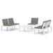 Set mobilier de grădină cu perne, 4 piese, alb, plastic - WALTI WALTI