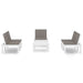 Set mobilier de grădină cu perne, 4 piese, alb, plastic - WALTI WALTI