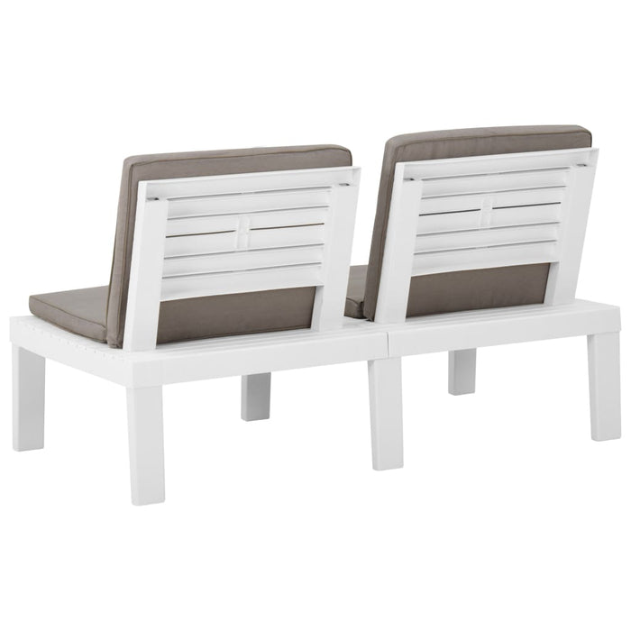 Set mobilier de grădină cu perne, 4 piese, alb, plastic - WALTI WALTI