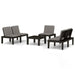 Set mobilier de grădină cu perne, 4 piese, gri, plastic - WALTI WALTI