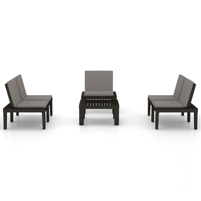 Set mobilier de grădină cu perne, 4 piese, gri, plastic - WALTI WALTI