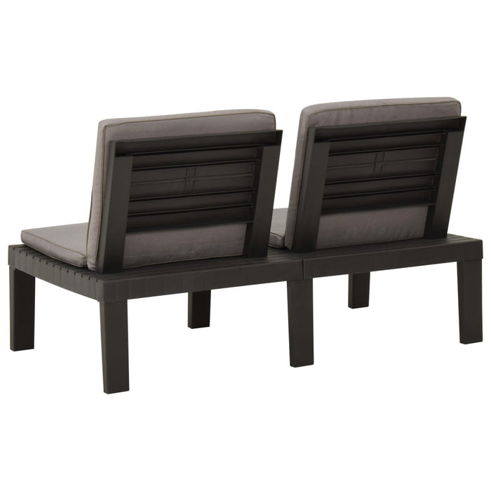 Set mobilier de grădină cu perne, 4 piese, gri, plastic - WALTI WALTI