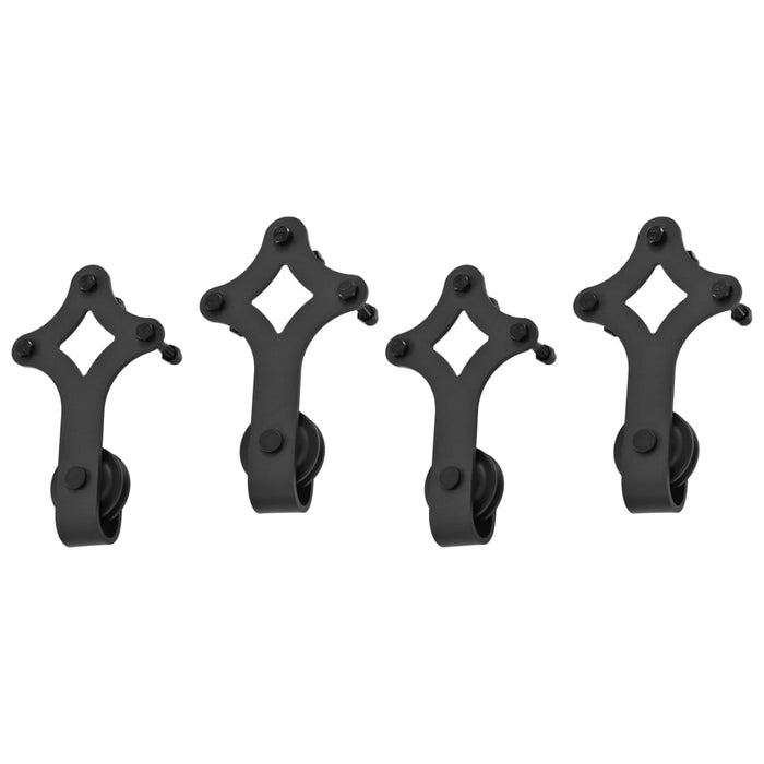 Set feronerie pentru uși glisante, 2 piese,negru, 200 cm, oțel - WALTI WALTI
