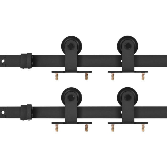Set feronerie uși glisante, 2 buc., negru, 183 cm, oțel - WALTI WALTI
