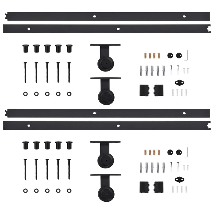 Set feronerie uși glisante, 2 buc., negru, 183 cm, oțel - WALTI WALTI