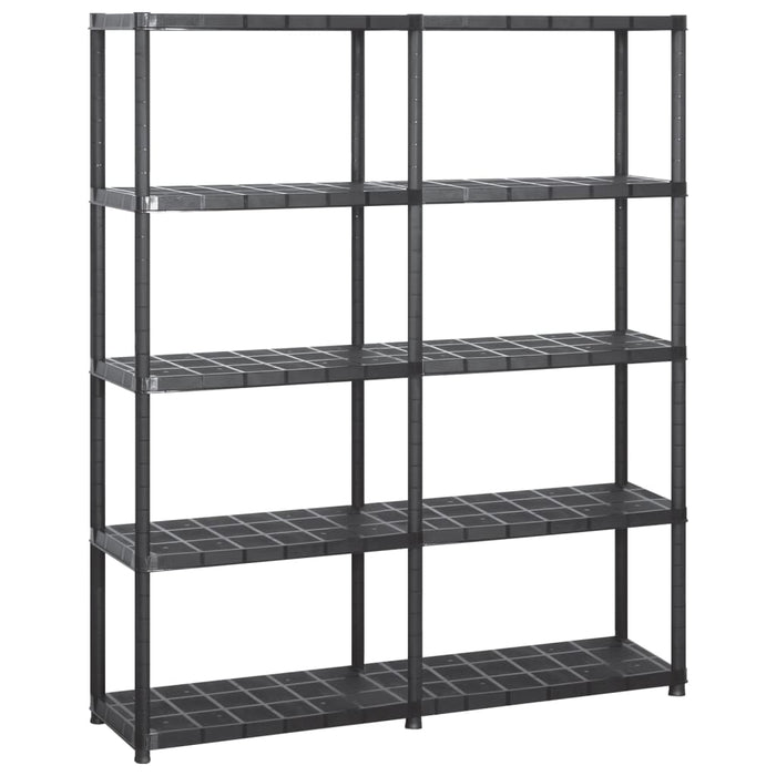 Raft de depozitare cu 5 polițe, negru, 142x38x170 cm, plastic - WALTI WALTI