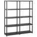 Raft de depozitare cu 5 polițe, negru, 142x38x170 cm, plastic - WALTI WALTI