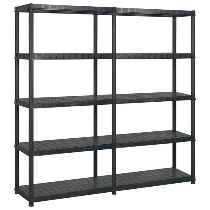 Raft de depozitare cu 5 polițe, negru, 170x40x185 cm, plastic - WALTI WALTI