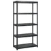 Raft de depozitare cu 5 polițe, negru, 170x40x185 cm, plastic - WALTI WALTI