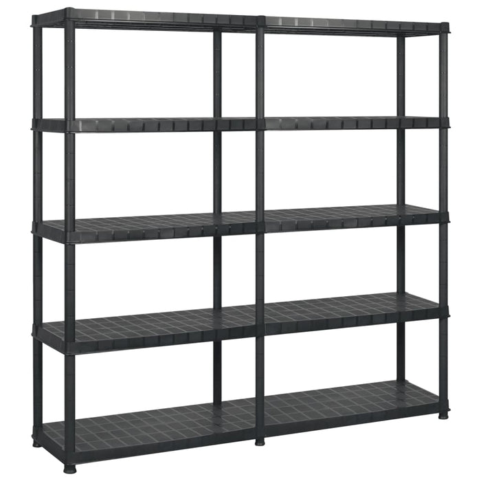 Raft de depozitare cu 5 polițe, negru, 183x45,7x185 cm, plastic - WALTI WALTI