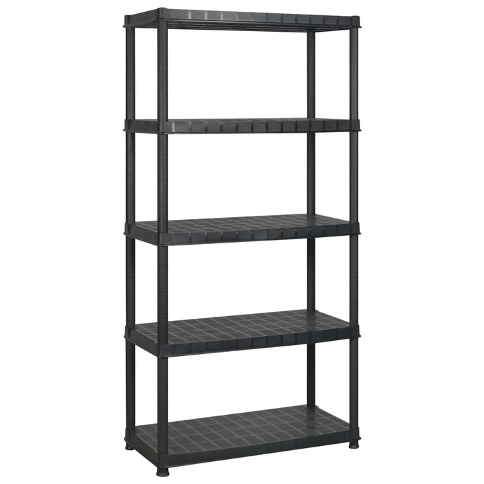 Raft de depozitare cu 5 polițe, negru, 183x45,7x185 cm, plastic - WALTI WALTI