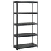 Raft de depozitare cu 5 polițe, negru, 183x45,7x185 cm, plastic - WALTI WALTI