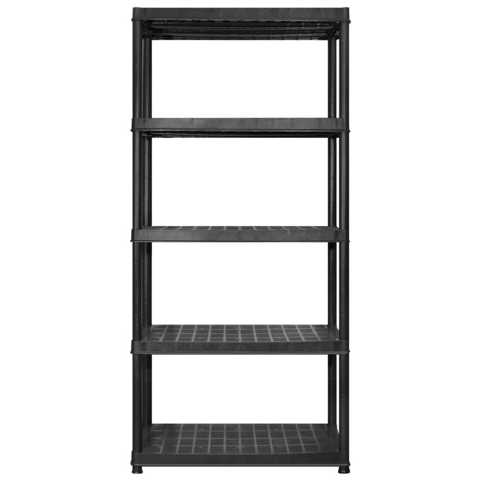 Raft de depozitare cu 5 polițe, negru, 183x45,7x185 cm, plastic - WALTI WALTI