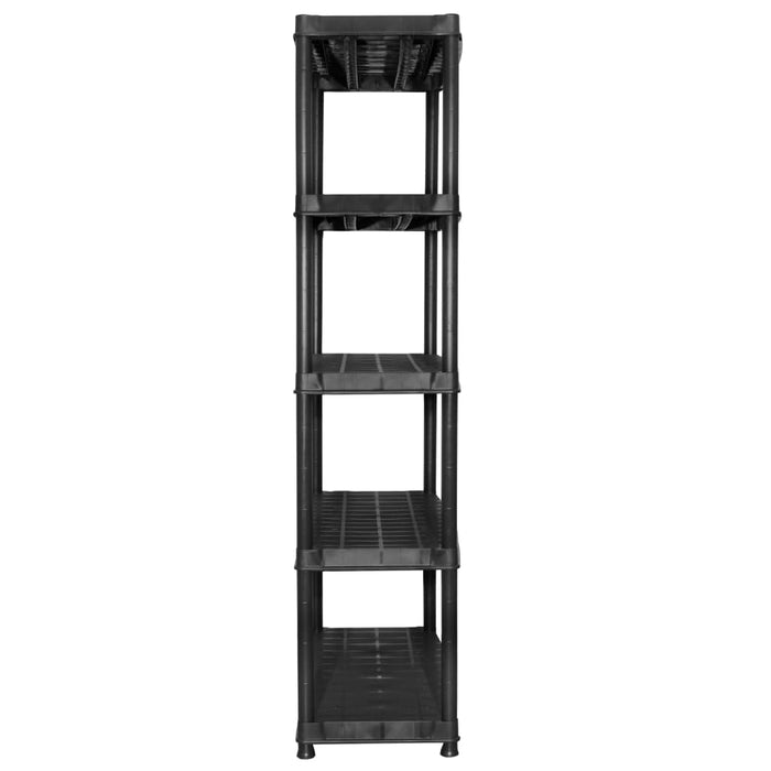 Raft de depozitare cu 5 polițe, negru, 183x45,7x185 cm, plastic - WALTI WALTI