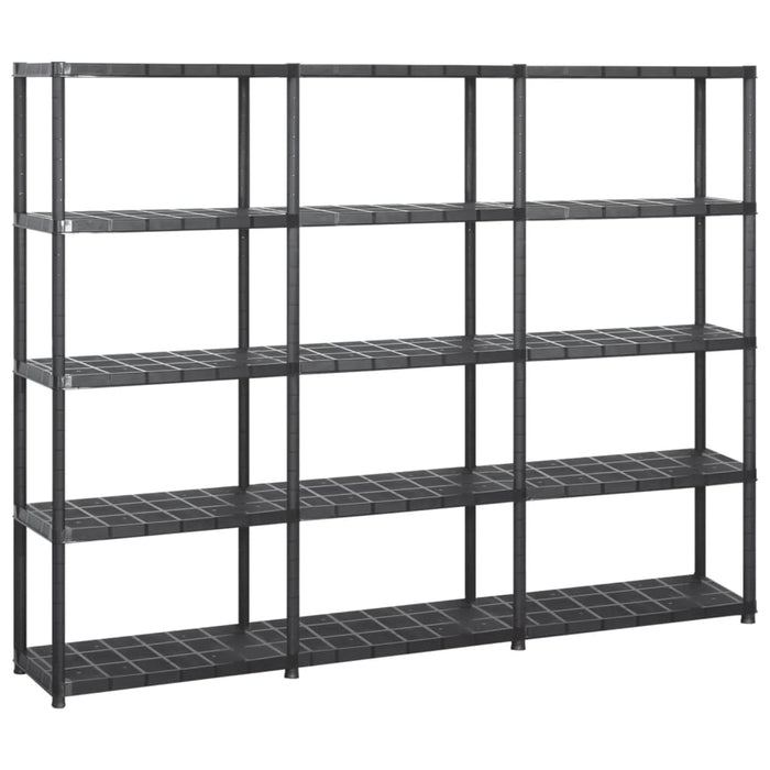 Raft de depozitare cu 5 polițe, negru, 213x38x170 cm, plastic - WALTI WALTI