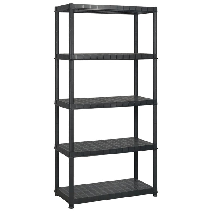 Raft de depozitare cu 5 polițe, negru, 255x40x185 cm, plastic - WALTI WALTI