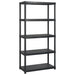Raft de depozitare cu 5 polițe, negru, 255x40x185 cm, plastic - WALTI WALTI