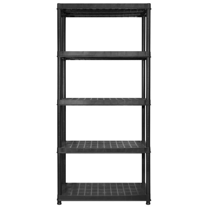 Raft de depozitare cu 5 polițe, negru, 255x40x185 cm, plastic - WALTI WALTI