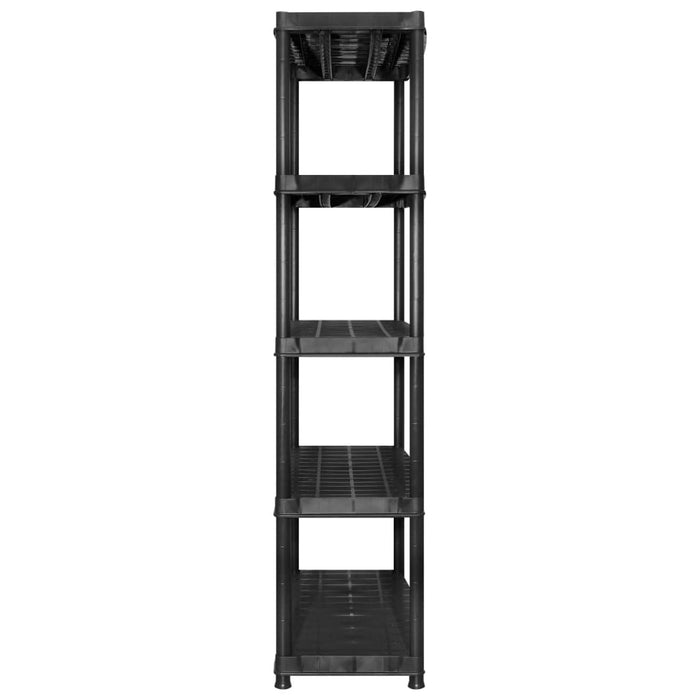 Raft de depozitare cu 5 polițe, negru, 255x40x185 cm, plastic - WALTI WALTI