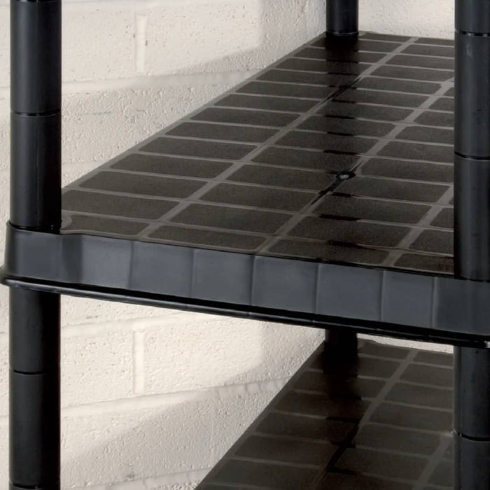 Raft de depozitare cu 5 polițe, negru, 255x40x185 cm, plastic - WALTI WALTI