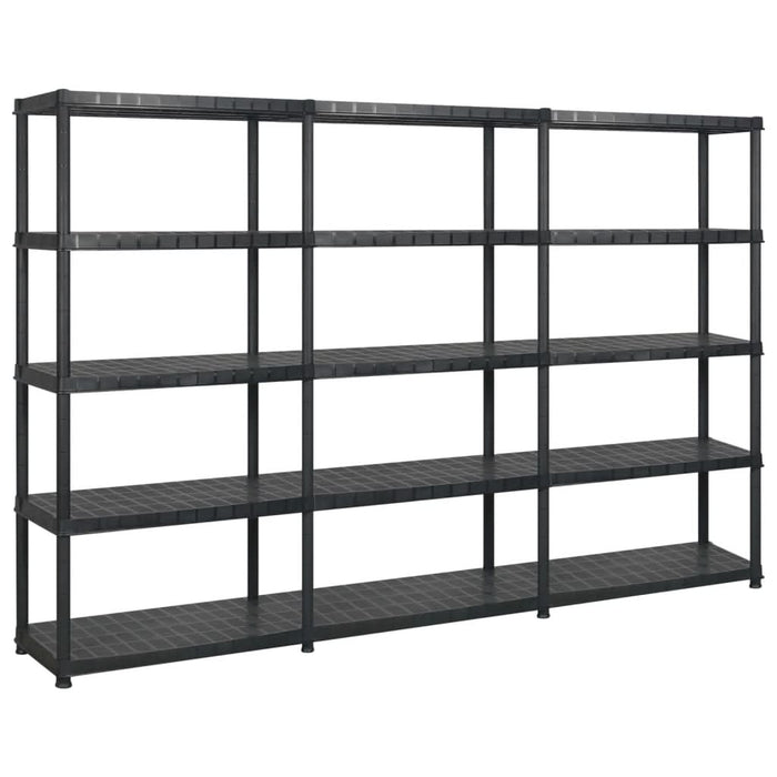 Raft de depozitare 5 niveluri negru 274,5x45,7x185 cm, plastic - WALTI WALTI