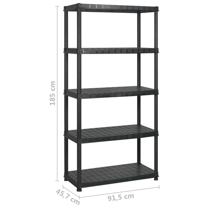 Raft de depozitare 5 niveluri negru 274,5x45,7x185 cm, plastic - WALTI WALTI