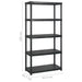 Raft de depozitare 5 niveluri negru 274,5x45,7x185 cm, plastic - WALTI WALTI